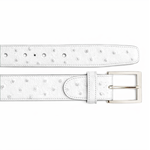 Belvedere Ostrich Quill Belt - White Leather