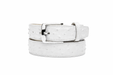 Belvedere Ostrich Quill Belt - White Leather