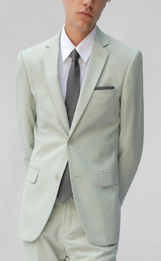 Mens Pastel Notched Lapel Suit Single Breased Slim Fit