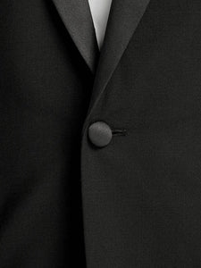 Mens Single Breasted Peak Lapel Tuxedo Jacket Black
