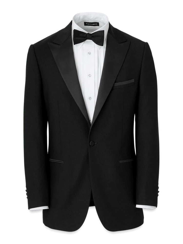 Mens Single Breasted Peak Lapel Tuxedo Jacket Black