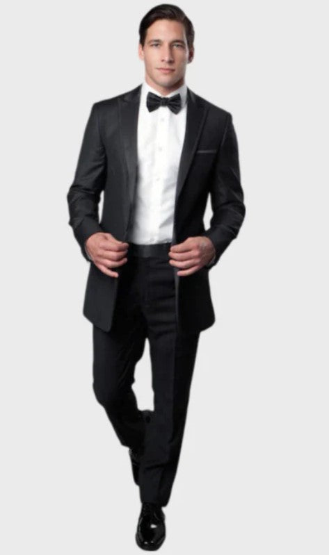 Big and Tall Tuxedo - Charcoal 1 Button Peak Lapel Tuxedo