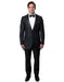 Mens Modern Wool Peak Trim Wedding Tuxedo in Charcoal - Men's Tuxedo USA