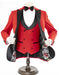 Mens 2 Button Peak Lapel Prom Red Tuxedo with Double Breasted Vest - Men's Tuxedo USA