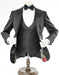 Mens 2 Button Peak Lapel Prom Tuxedo with Black Double Breasted Vest - Men's Tuxedo USA