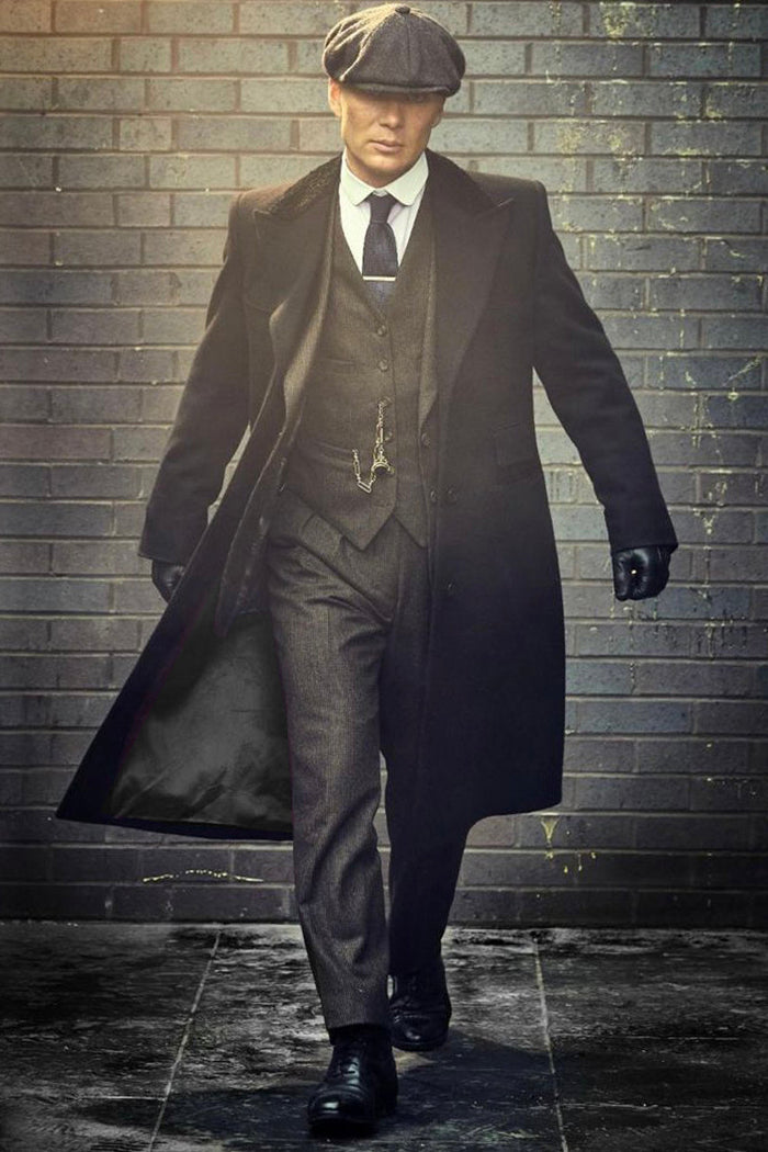 Mens Peaky Costume Thomas Shelby Suit & Overcoat