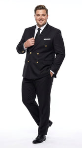 Statement Italy Men’s 100% Wool 2 Piece Suit, Wide Peak Lapel Formal Wedding Business Suit