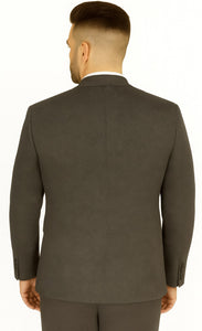 Polished Product Title: Renoir Men's Wool Blazer: Classic 2-Button Slim Fit Brown Birdseye