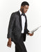 Mens Swirl and Diamond Prom Tuxedo Blazer in Black - Men's Tuxedo USA