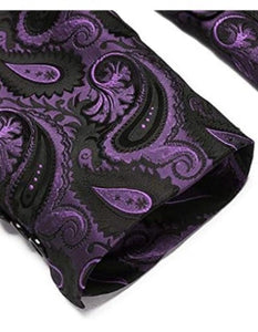 Mardi Gras Purple Tuxedo Dinner Jacket - Purple Paisley Blazer