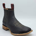 Men's Quincy Boots Crazy Horse Black Chelsea Boots Square Toe - Black