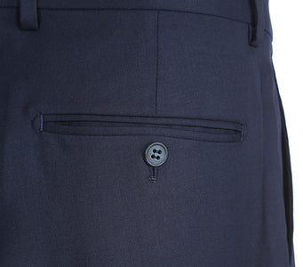 Half Canvas Stretch Wool Dress Suit Modern Fit 2 Piece in Navy