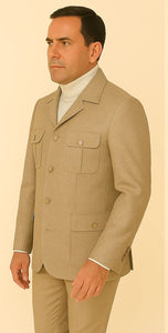 Rossi Man DUKE RM1766 Slim Fit 3-Piece Suit for Men – Modern Cream Off-White Formalwear