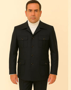 Rossi Man DUKE RM1769 – Slim Fit Black 3-Piece Suit for Men | Modern Formalwear