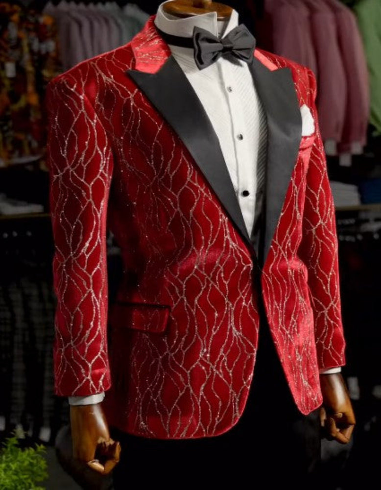 Mardi Gras Tuxeod Dinner Jacket in Green - White - Black - Purple - Red and Gold