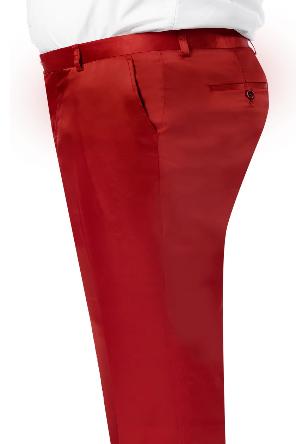 Shiny Dress Pants Red - Sharkskin Pant For Men - Sateen Pants