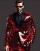 Mens Sequin Suit - Red Tuxedo - Party Suits - Stage Suit - Men's Tuxedo USA