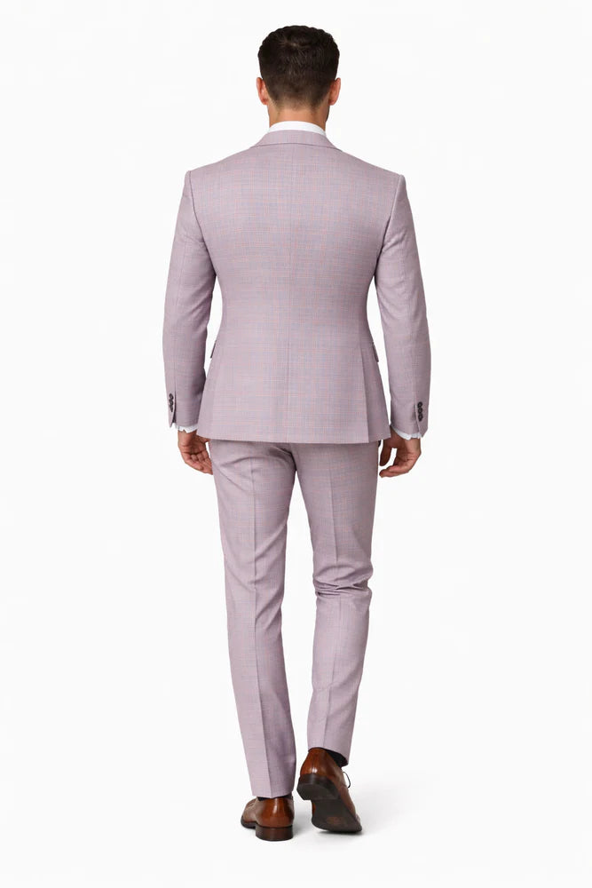 Rossiman Sharkskin Gray Plaid Suit - Double-Breasted Windowpane Suit for Men – Italian Tailored Elegance