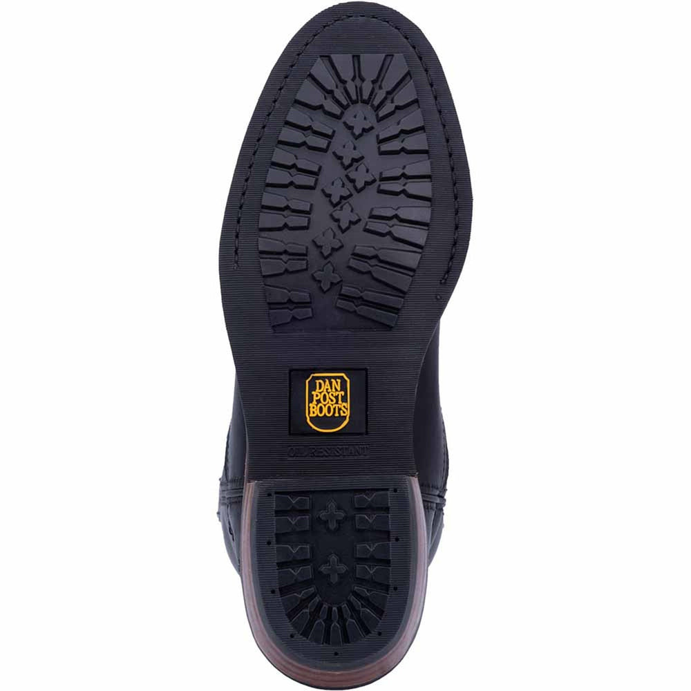 Dan Post Mens Albuquerque 12 Round Toe Black Leather Cowboy Boot