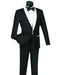 Mens 1 Button Contrast Shawl Tuxedo in Black & White - Men's Tuxedo USA