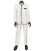 Mens 4 button Mandarin Tuxedo in Sharkskin White with Black Trim - Men's Tuxedo USA