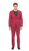 Men's Slim Fit Two Button Burgundy Seersucker Suit