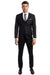 Men's Two Button Slim Fit Vested Solid Basic Color Suit in Black - Men's Tuxedo USA