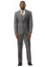 Men's Stacy Adams One Button Peak Lapel Suit With Double Breasted Vest in Grey Glen Plaid