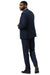 Men's Stacy Adams One Button Peak Lapel Suit With Double Breasted Vest in Navy Glen Plaid