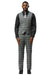 Men's Stacy Adams One Button Vested Peak Lapel Suit in Grey Glen Plaid
