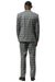 Men's Stacy Adams One Button Vested Peak Lapel Suit in Grey Glen Plaid