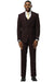 Men's Stacy Adams One Button Peak Lapel Vested Sharkskin Suit in Burgundy