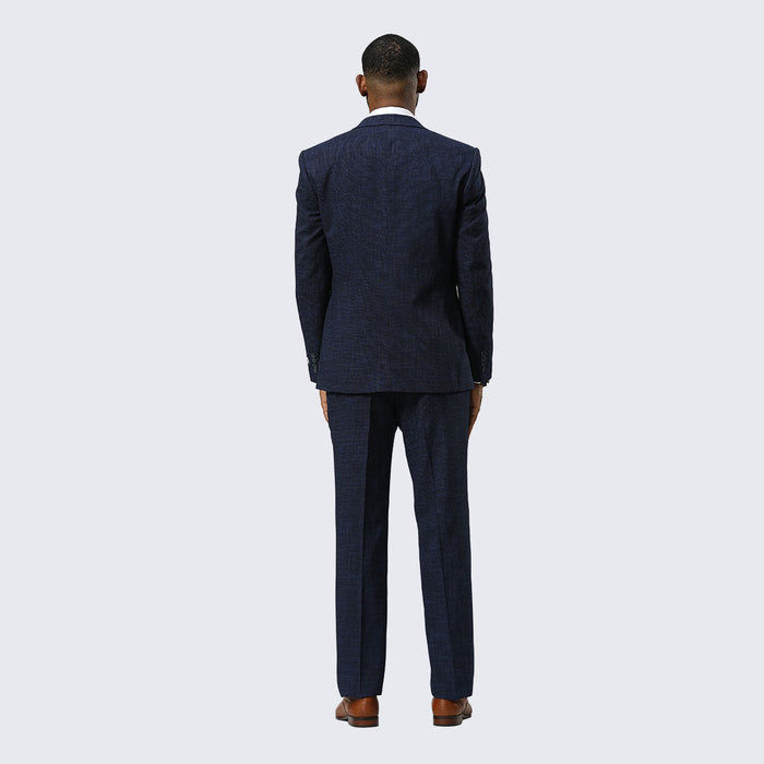 Navy Canvas Print Three Piece Suit By Stacy Adams - Wedding - Prom