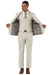 Men's Designer Stacy Adams Vested Glen Plaid Suit in Beige