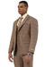 Men's Designer Stacy Adams Vested Glen Plaid Suit in Brown