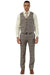 Men's Stacy Adams Two Button Wide Notch Lapel Vested Suit in Brown Glen Plaid