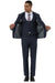Men's Stacy Adams Two Button Peak Lapel Suit with Scoop Vest in Navy Glen Plaid