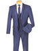 Mens 3pc Vested Slim Fit 2 Button Tuxedo in Blue with Satin Trim - Men's Tuxedo USA