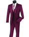 Mens 3pc Vested Slim Fit 2 Button Tuxedo in Burgundy with Satin Trim - Men's Tuxedo USA