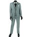 Mens 3pc Vested Slim Fit 2 Button Wedding Tuxedo in Grey with Satin Trim - Men's Tuxedo USA