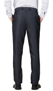 Mens Shiny Charcoal Blue Notched Lapel Suit Slim Fit