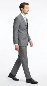 Men’s Designer Grey Prom Tuxedo Suit, Formal Wedding Groom Dress Suit