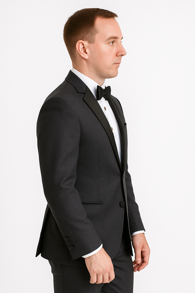 "Milan" Steel Grey Tuxedo Jacket (Separates)