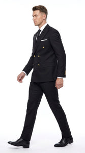 Statement Italy Men’s 100% Wool 2 Piece Suit, Wide Peak Lapel Formal Wedding Business Suit