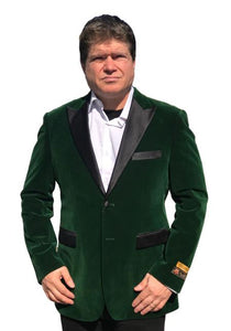 Men's Big And Tall Blazers Velvet ~ Velour Clearance Cheap Priced Green Blazer / Sport Coat
