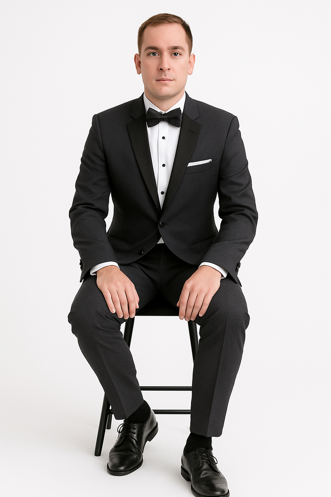 "Milan" Steel Grey Tuxedo Jacket (Separates)