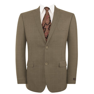 Mens 2 Button Slim Fit Light Brown Blazer