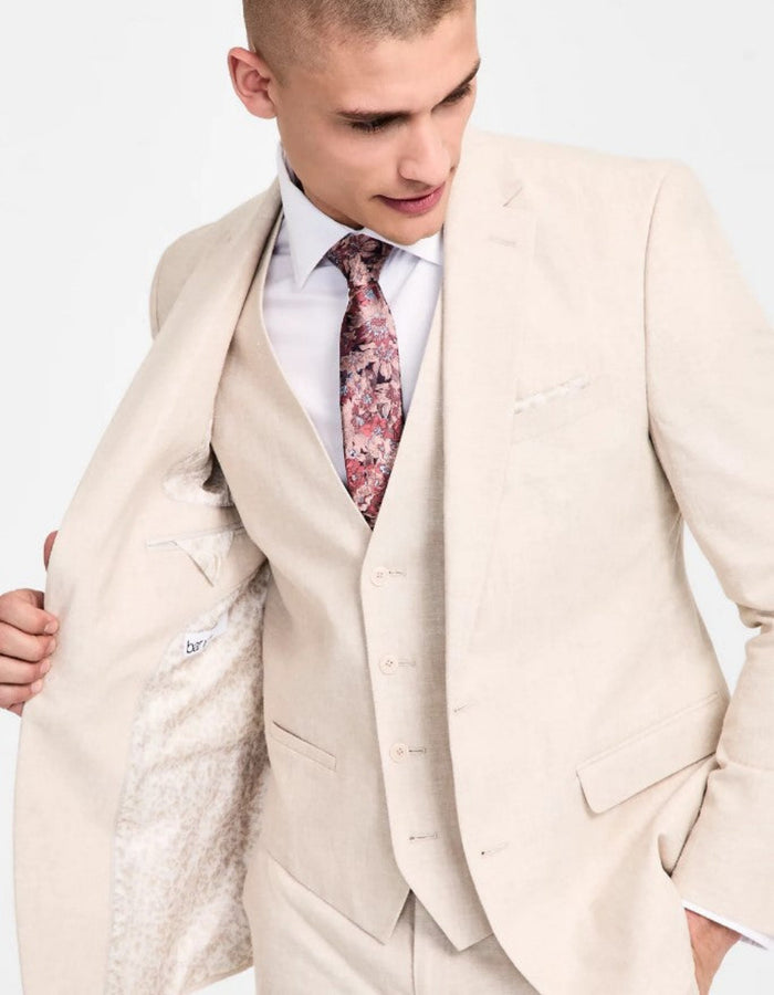Mens Slim-Fit Linen Suit