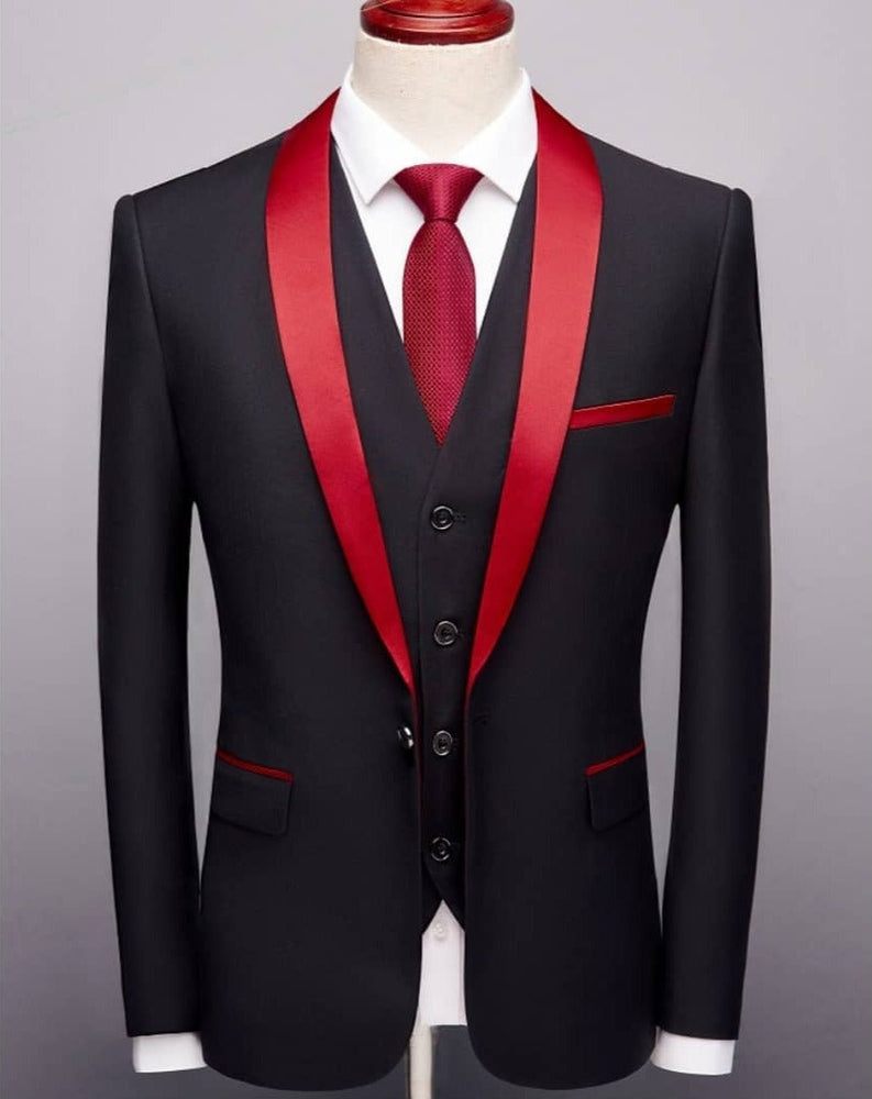 Black & Red Prom tuxedo