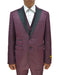 Mens 2 Button Peak Lapel Vested Prom Tuxedo in Burgundy - Men's Tuxedo USA